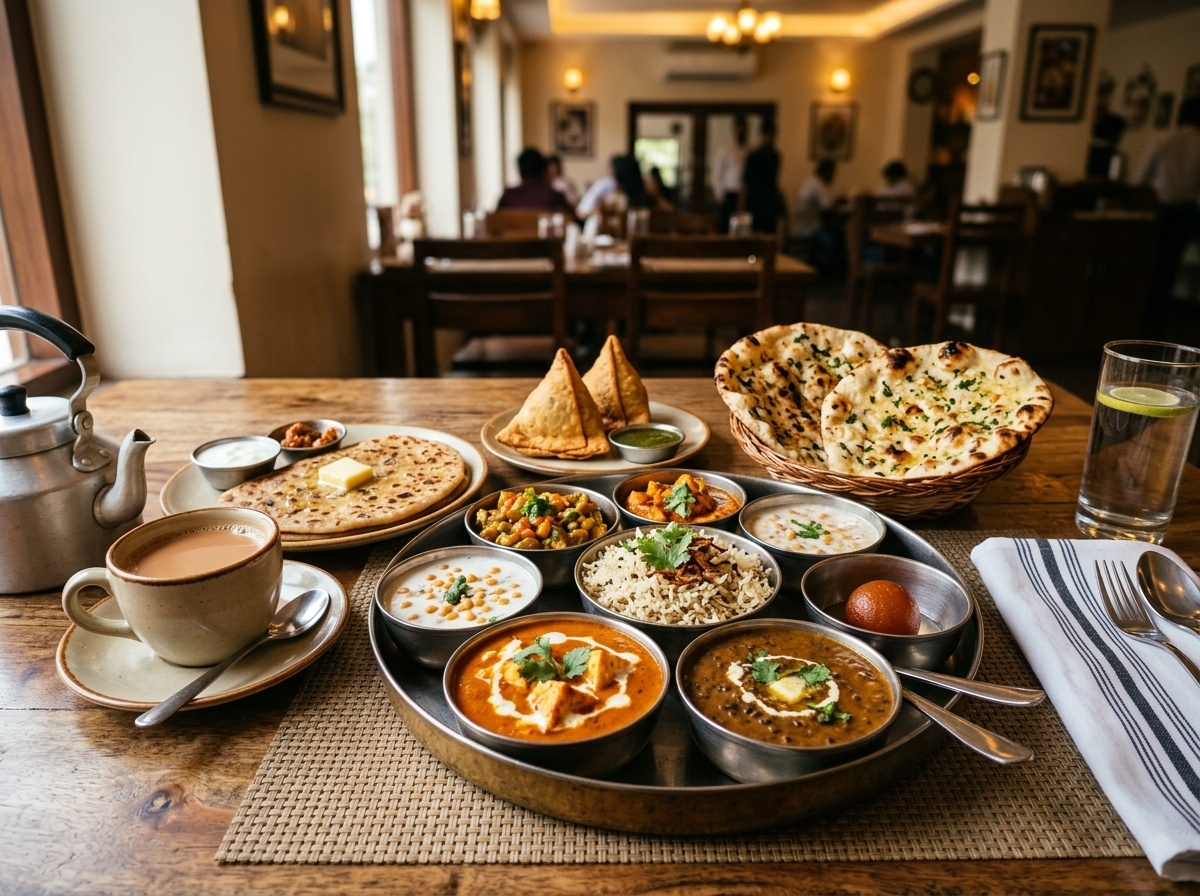 Fresh North Indian Thali & Breakfast Spread